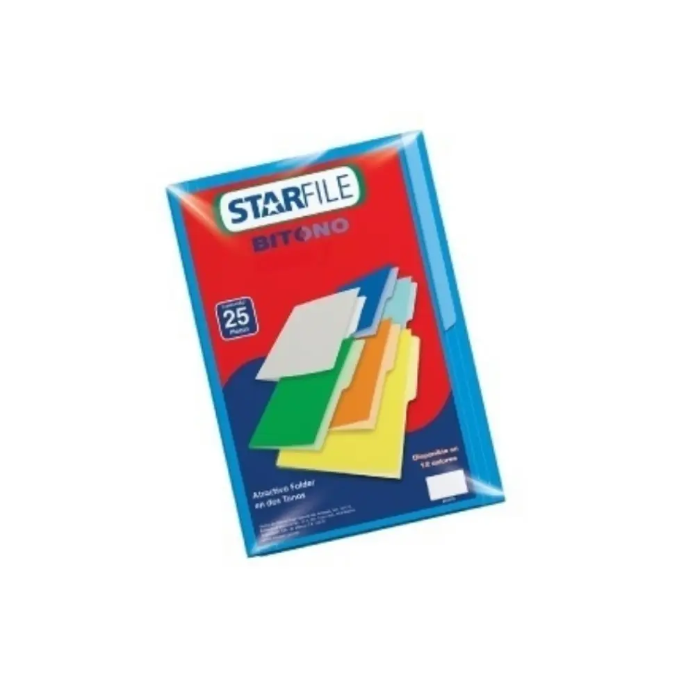 FOLDER STARFILE BITONO CARTA PTE. C/25 AZUL