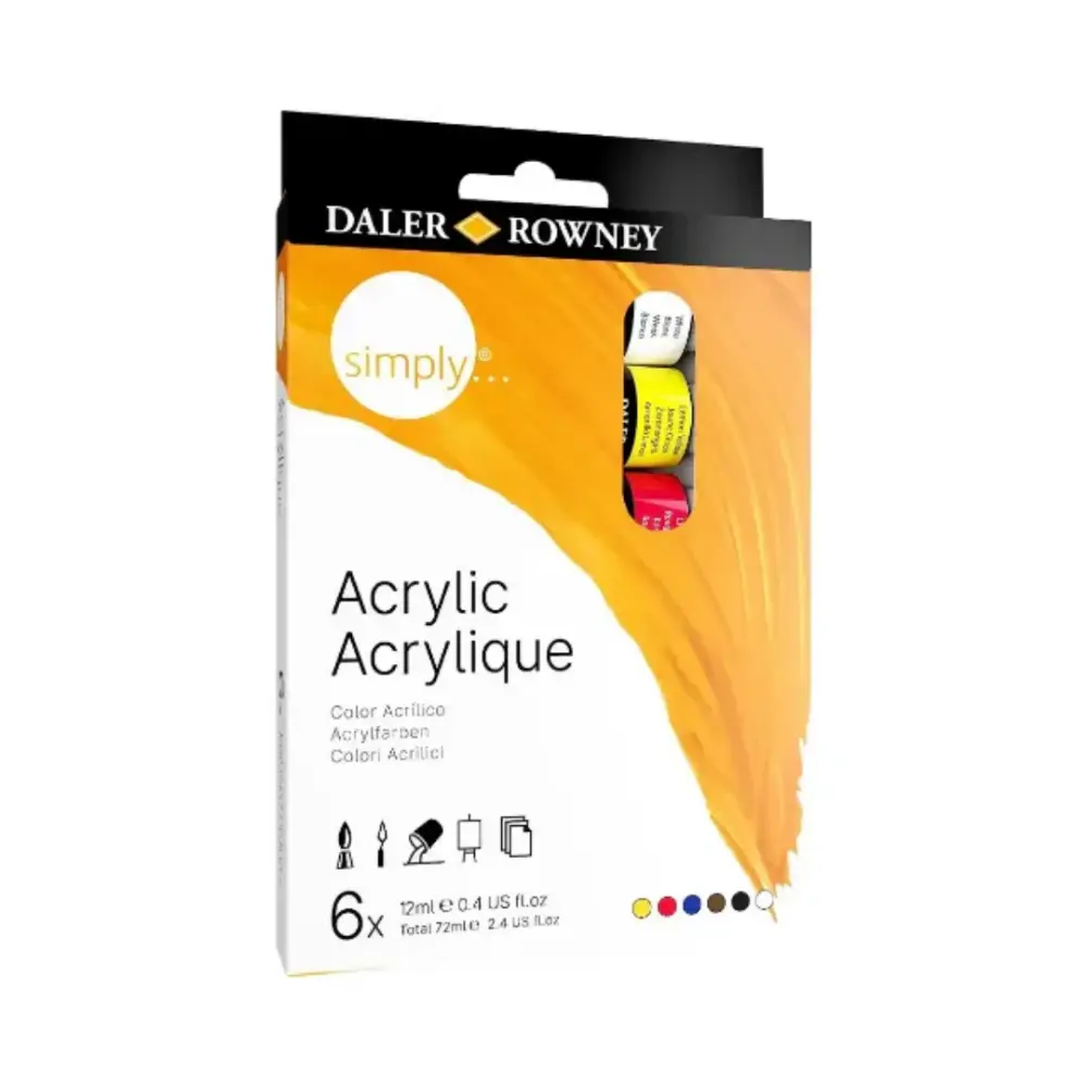 SIMPLY ACRYLIC 6X12ML SET 304000
