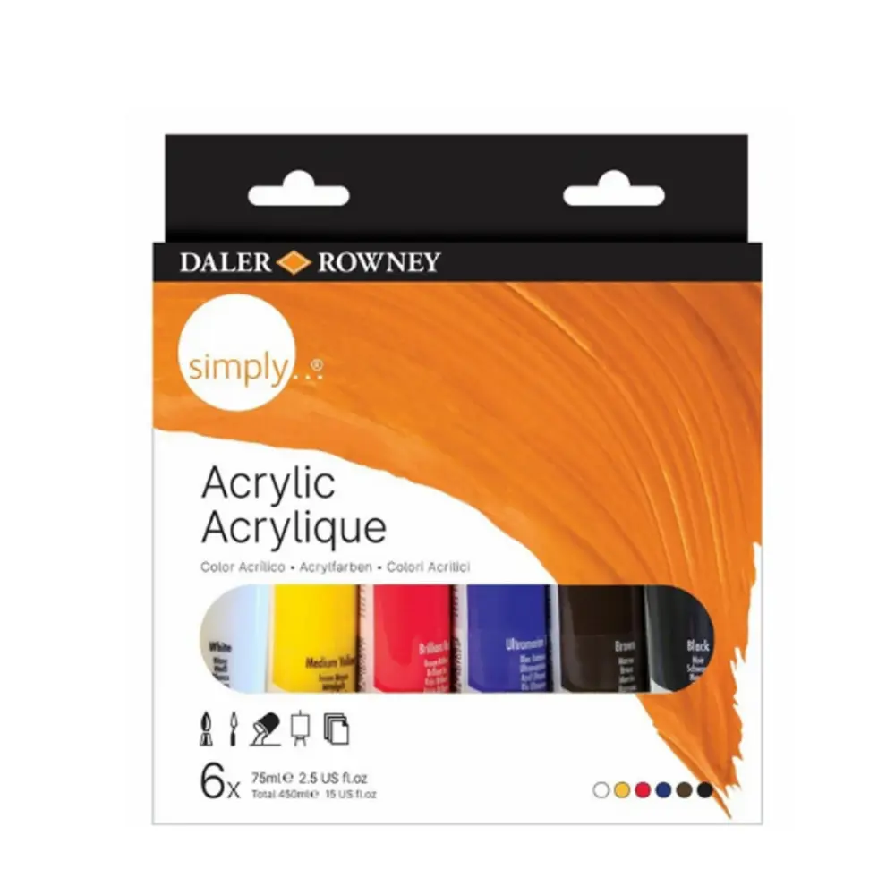 SIMPLY ACRYLIC 6X75ML SET 304004