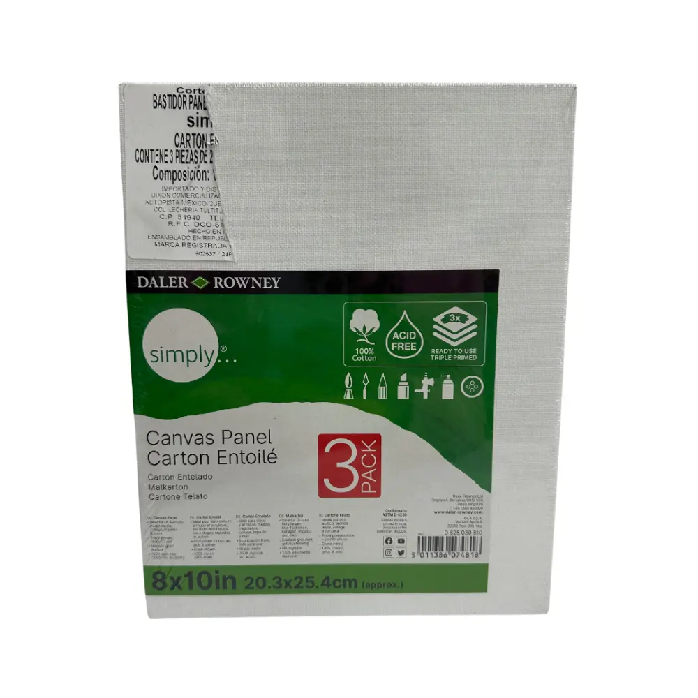 BASTIDOR SIMPLY  PANEL DALER ® ROWNEY 8 X 10   3 PIEZAS 304022