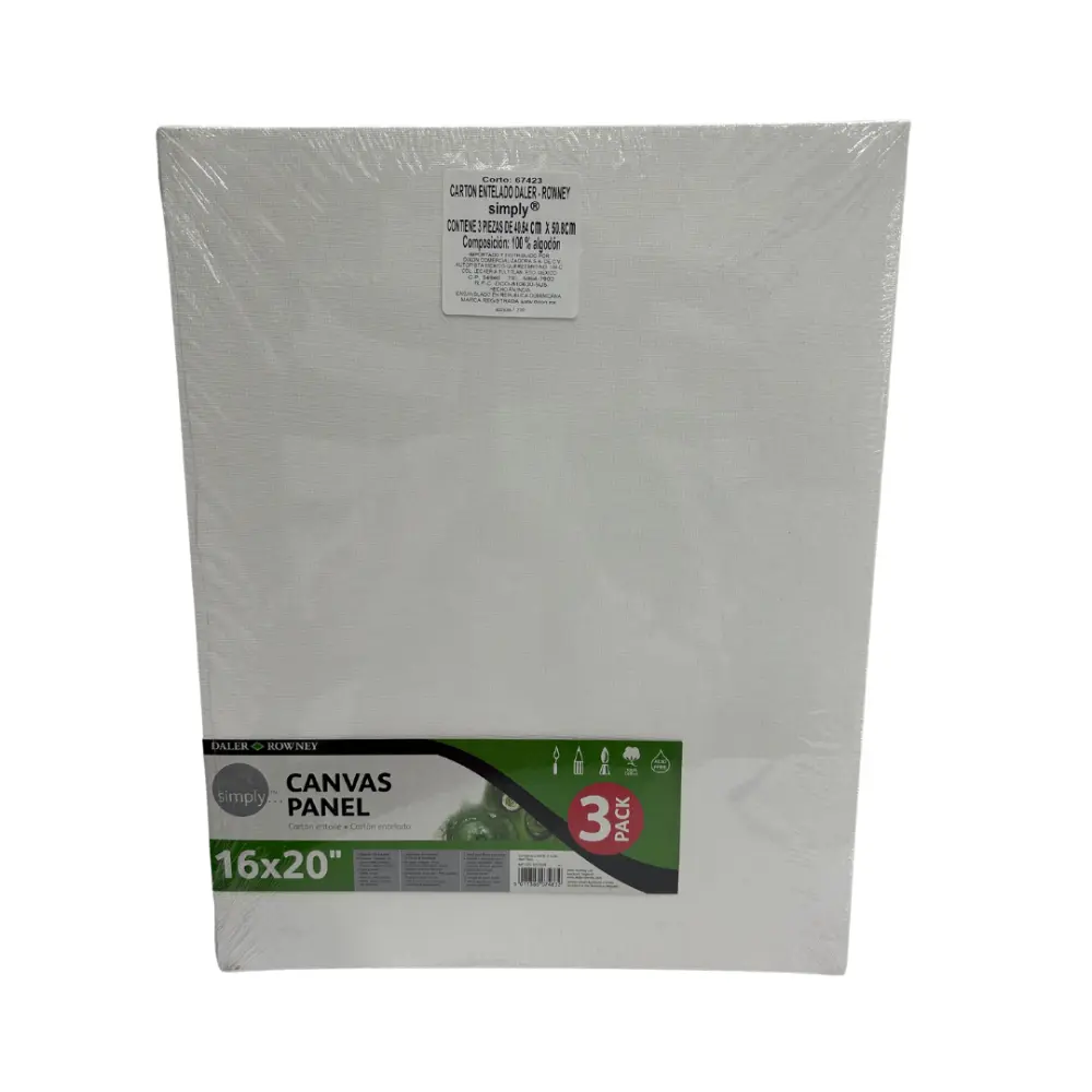 CARTON CON TELA SIMPLY PANEL 16 X 20 (3 PAC 40x50 cm) 304024