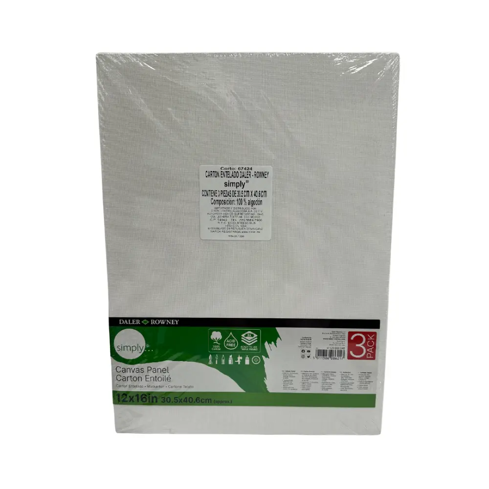 CARTON CON TELA Simply PANEL 12x16 (3 PACK 30x40 cm) 304026