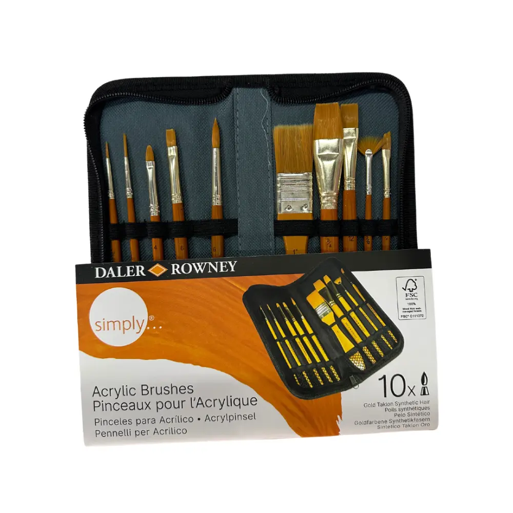 GOLD TAKLON ZIP CASE  Estuche con cierre c/12 pinceles sinteticos 304034