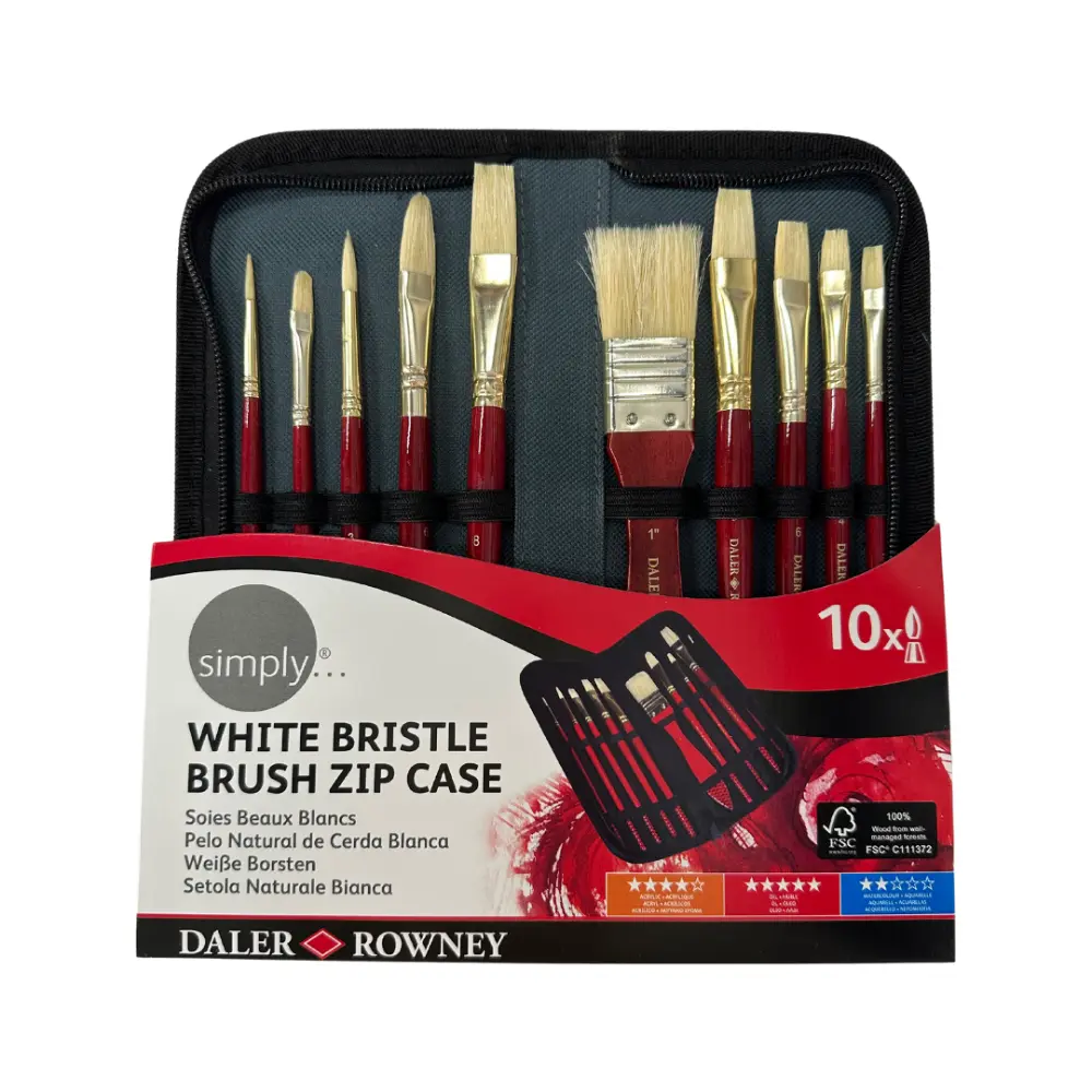 BRISTE ZIP CASE. Estuche con cierre c/12 pinceles cerda 304036