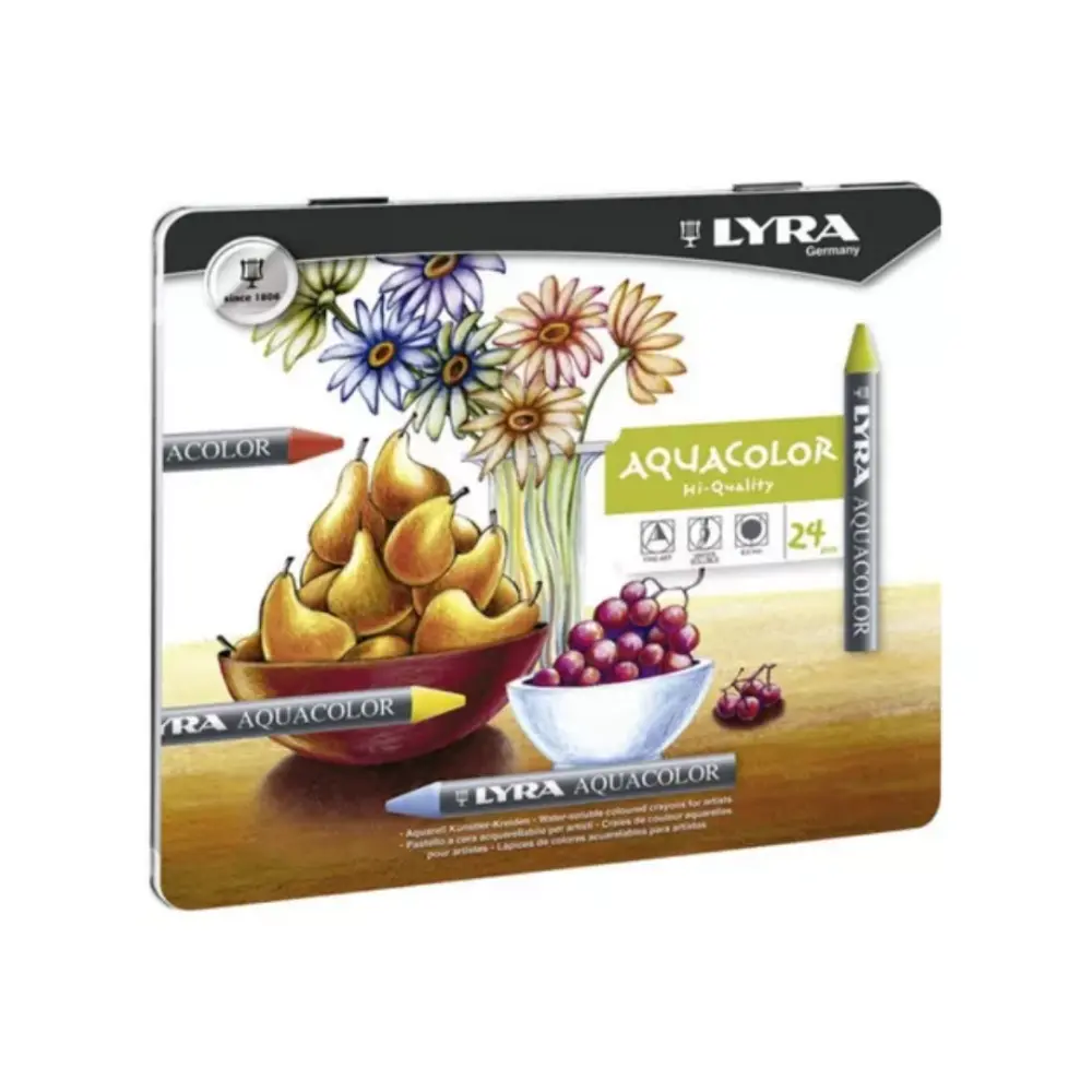 CRAYONES ACUARELABLES AQUARELL - ESTUCHE METALICO CON 24 CRAYONES  46320
