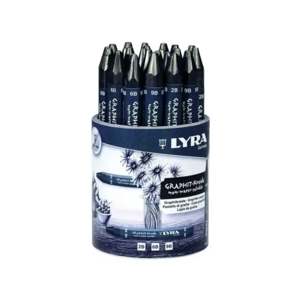 CRAYON LYRA DE GRAFITO - TUBO CON 24 CRAYONES 2B, 6B Y 9B 8 DE C/U 46820