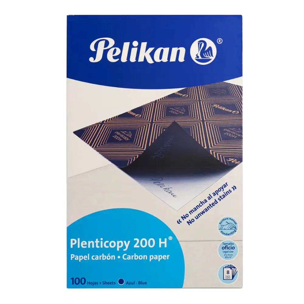 PAPEL CARBON PELIKAN MODELO 200H OFICIO AZUL PTE. C/100