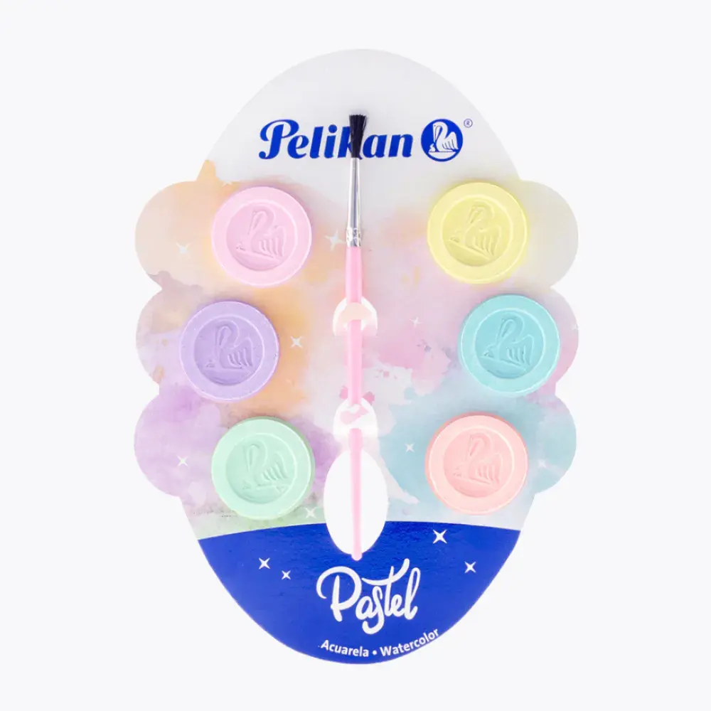ACUARELA PELIKAN COLORES PASTEL C/6 PASTILLAS