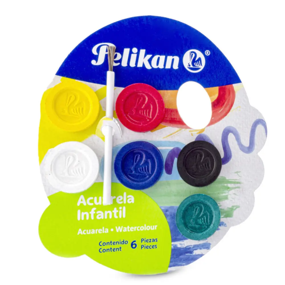 ACUARELA INFANTIL PELIKAN C/6 PASTI